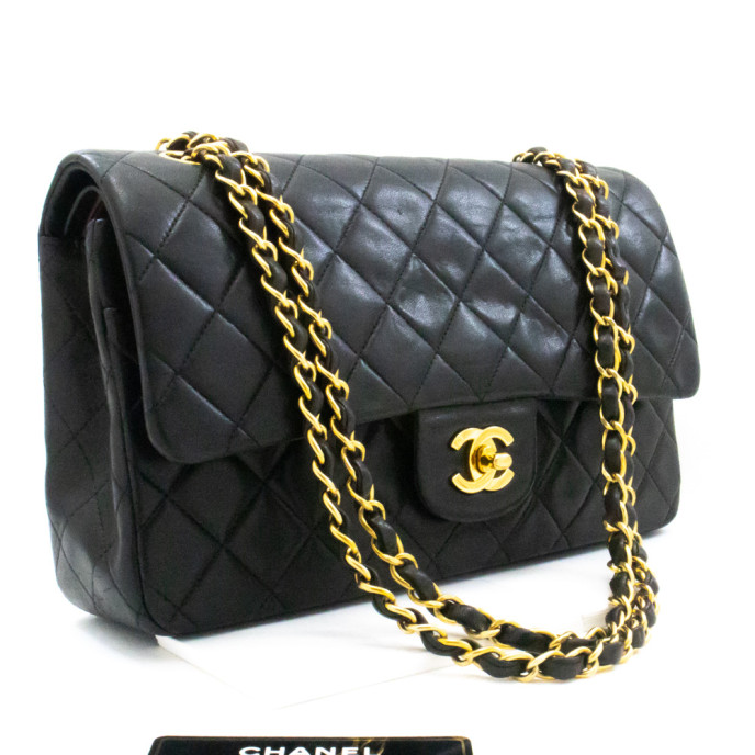 Chanel Double flap Leather Black Bag