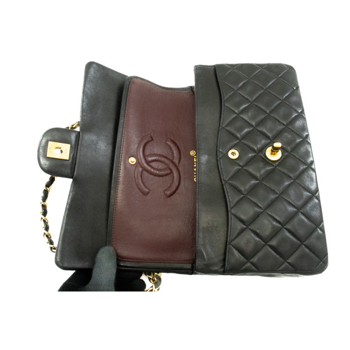 Chanel Double flap Leather Black Bag