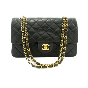 Chanel Double flap Leather Black Bag