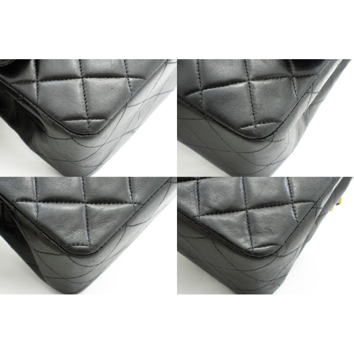 Chanel Double flap Leather Black Bag