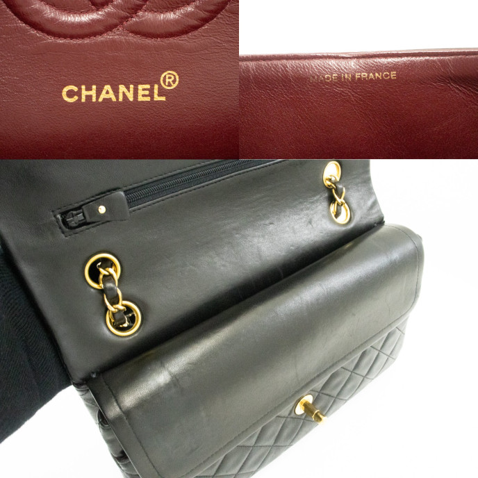 Chanel Double flap Leather Black Bag