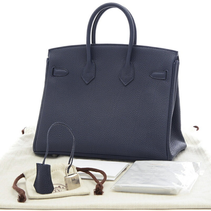 Hermes Birkin 25 Navy Bag