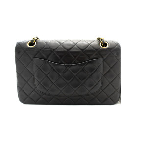 Chanel Double flap Leather Black Bag For Women's
