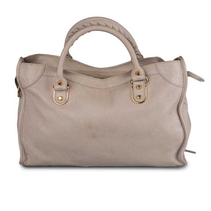 Balenciaga Cream Leather City Bag