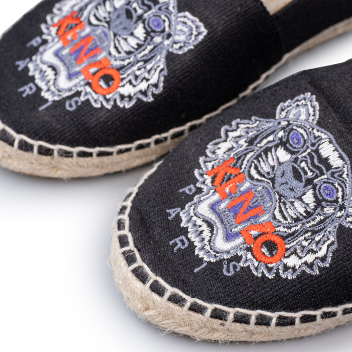 Kenzo Black Canvas Espadrilles Size 37