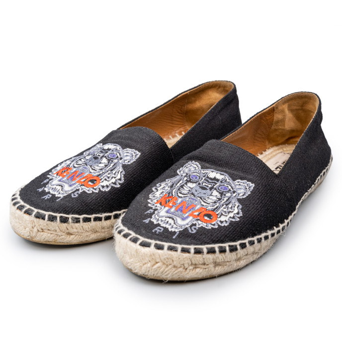 Kenzo Black Canvas Espadrilles Size 37