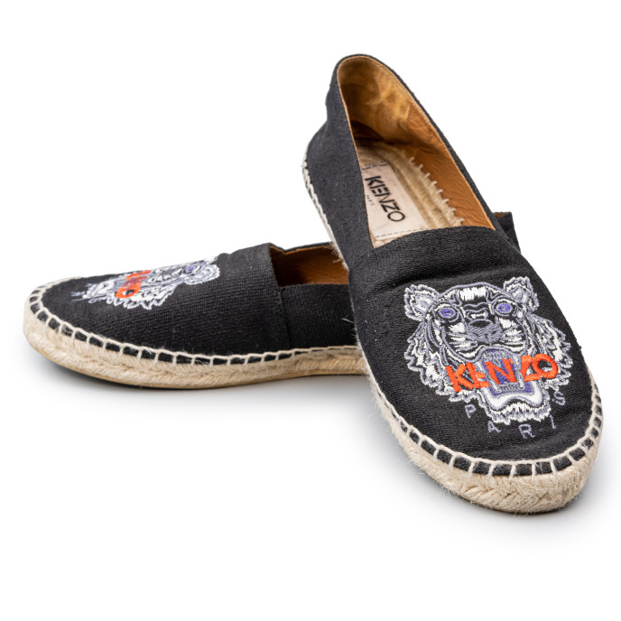 Kenzo Black Canvas Espadrilles Size 37