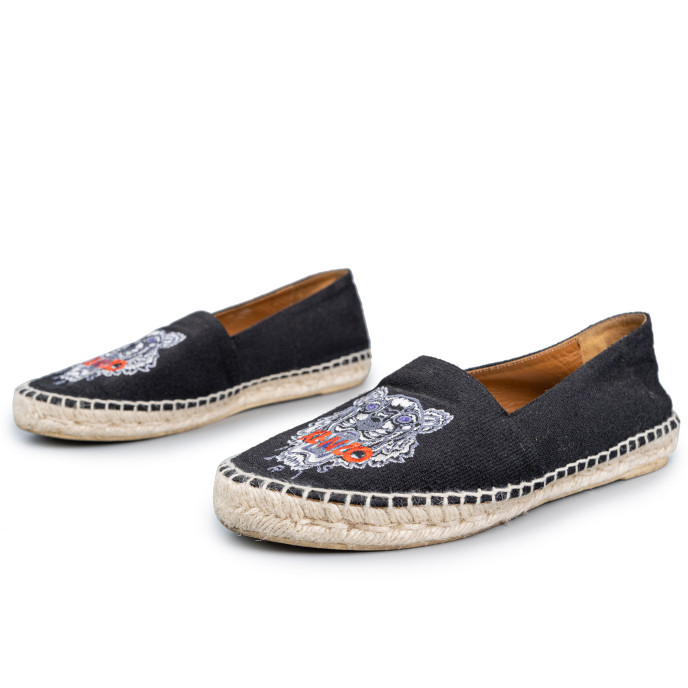 Kenzo Black Canvas Espadrilles Size 37