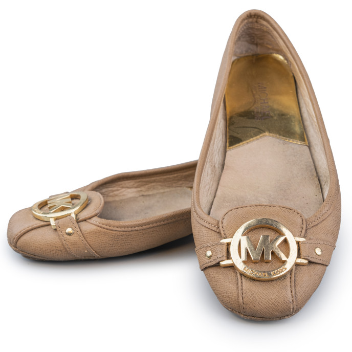 Michael by Michael Kors Beige Leather Ballet Flats Size 39