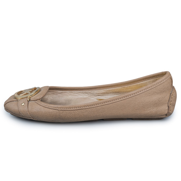 Michael by Michael Kors Beige Leather Ballet Flats Size 39