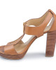 Michael by Michael Kors Tan Leather Zip Detail Sandals Size 6