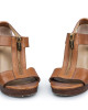 Michael by Michael Kors Tan Leather Zip Detail Sandals Size 6