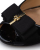 Tory Burch Black Patent Leather Trudy Open Toe Wedges Size 6.5