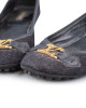 Louis Vuitton Black Woven Suede Oxford Ballet Flats Size 37.5