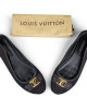 Louis Vuitton Black Woven Suede Oxford Ballet Flats Size 37.5