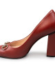 Gucci Maroon Leather Horsebit Pumps Size 36.5