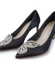 Sophia Webster Black Satin Embellished Pumps Size 38.5