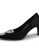 Sophia Webster Black Satin Embellished Pumps Size 38.5