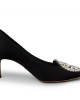 Sophia Webster Black Satin Embellished Pumps Size 38.5