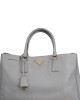 Prada Blue Vitello Daino Leather Top Handle 