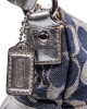 Coach Blue/Silver Signature Denim Shoulder Bag