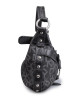 DKNY Black Monogram Canvas Shoulder Bag