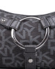 DKNY Black Monogram Canvas Shoulder Bag