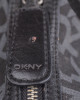DKNY Black Monogram Canvas Shoulder Bag