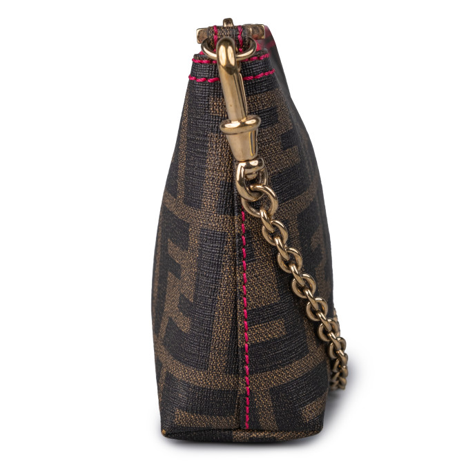 Fendi Tobacco/Pink Zucca Coated Canvas Pochette