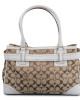 Coach Beige/White Signature Canvas HandBag