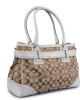 Coach Beige/White Signature Canvas HandBag