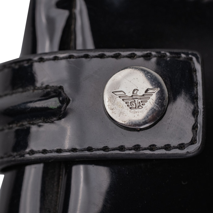 Armani Jeans Black Patent Crossbody Bag