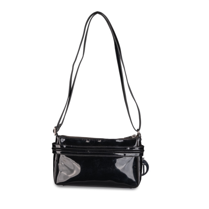 Armani Jeans Black Patent Crossbody Bag