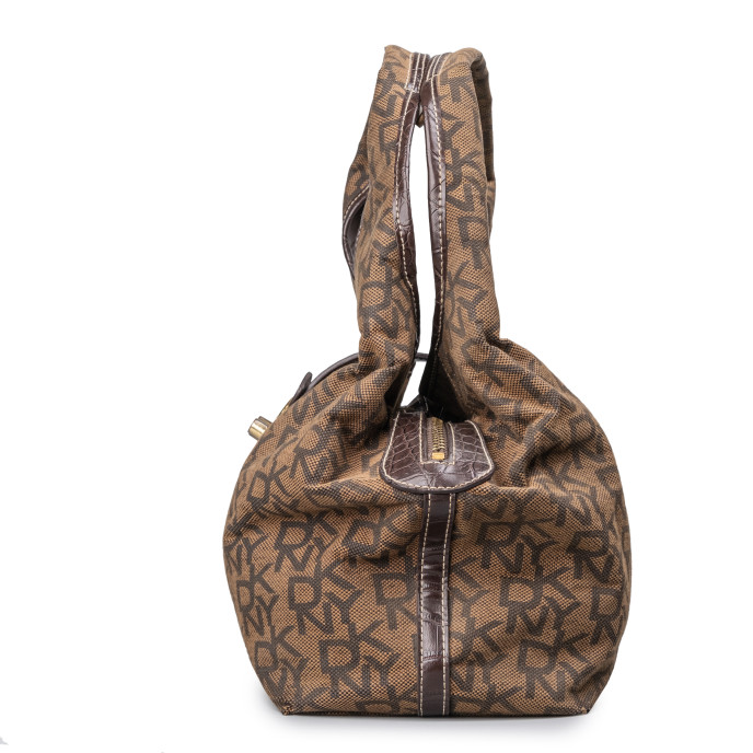 DKNY Monogram Hobo Turn Lock Shoulder Bag