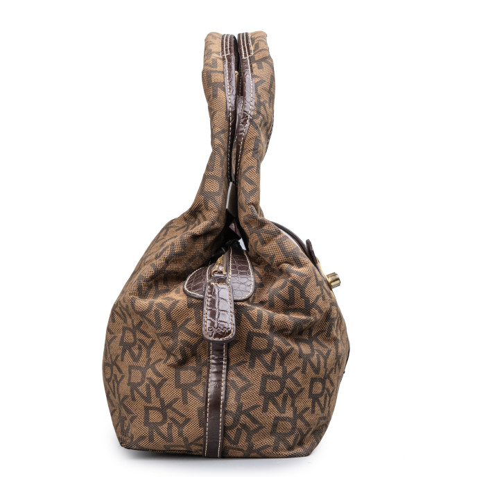 DKNY Monogram Hobo Turn Lock Shoulder Bag