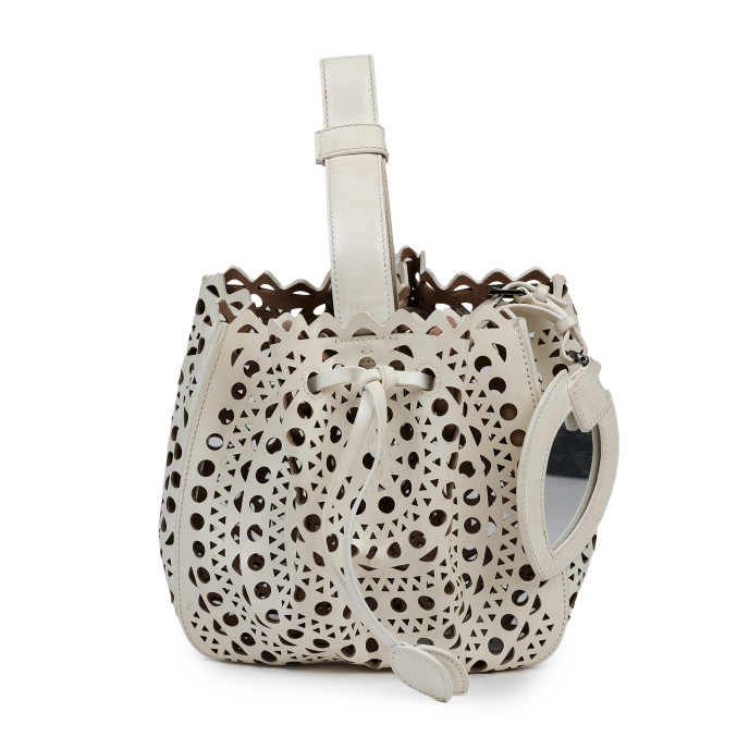 Alaia Rose Marie Laser Cut Leather Bucket Bag