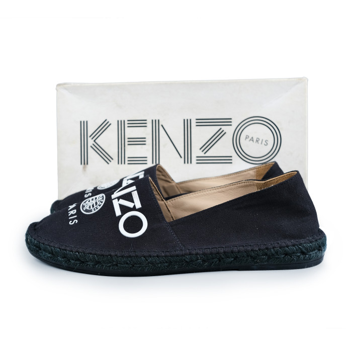 Kenzo Black Canvas Men's Espadrilles EU 44