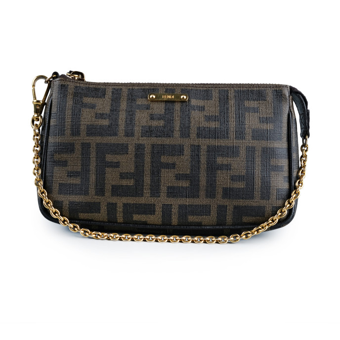 Fendi Brown Zucca Canvas Pochette