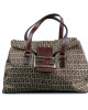 Fendi Brown Zucchino Canvas Shoulder Bag