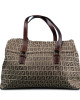 Fendi Brown Zucchino Canvas Shoulder Bag