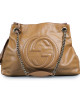 Gucci Beige Patent Leather Soho Shoulder Bag