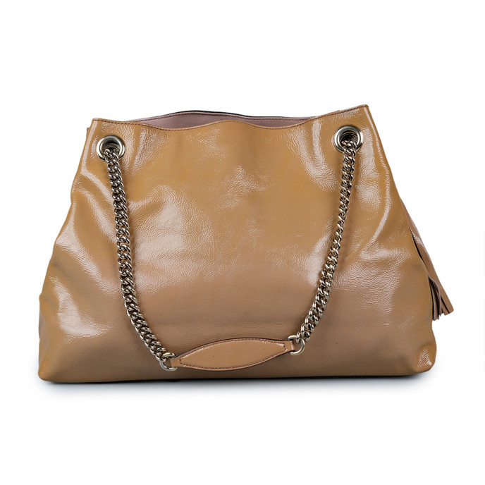 Gucci Beige Patent Leather Soho Shoulder Bag