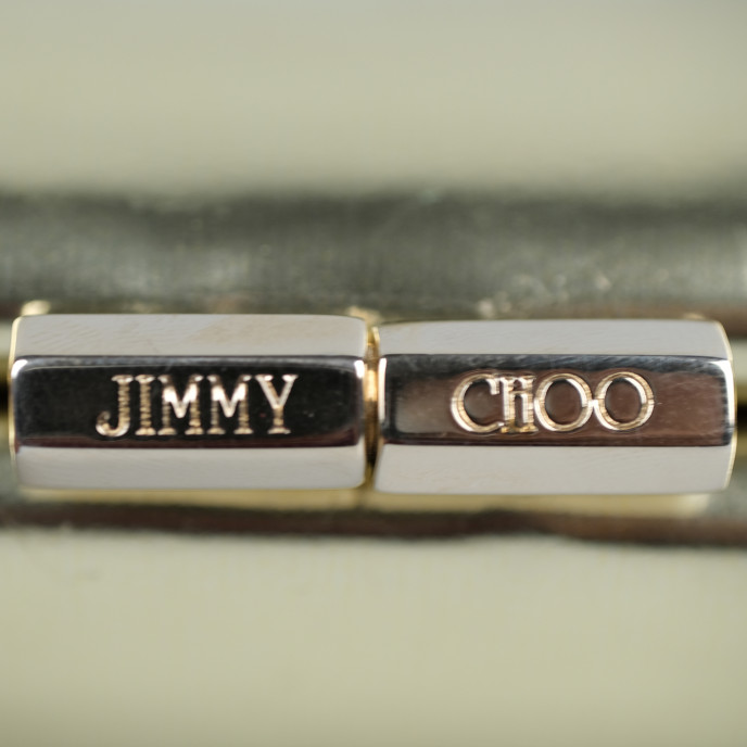 Jimmy Choo Metallic Gold Leather Mini Twill Tube Clutch