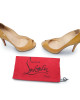 Christian Louboutin Beige Patent Lady Peep Pumps Size