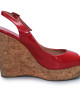 Jimmy Choo Red Patent Leather Cork Wedges Size 40