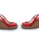 Jimmy Choo Red Patent Leather Cork Wedges Size 40