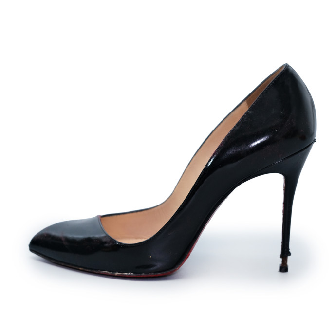 Christian Louboutin Black Patent Leather Pigalle Pumps 