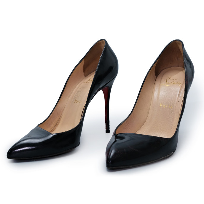 Christian Louboutin Black Patent Leather Pigalle Pumps 