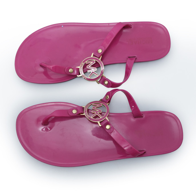 Michael Kors Pink Jelly Thong Flat Sandals