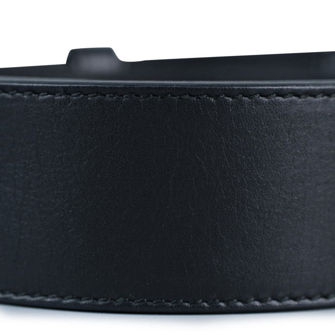 Gucci Black Leather Pearl Double G Belt